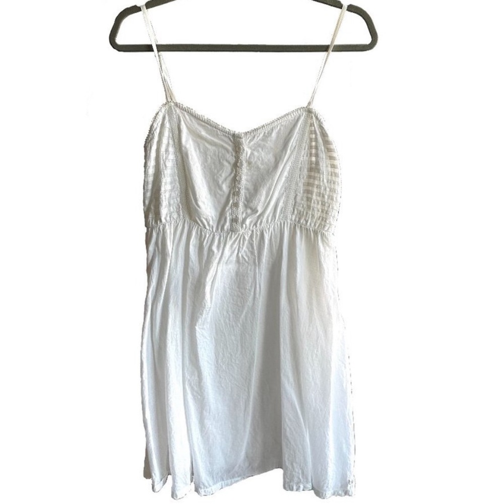 BILLABONG White Cotton Linen Sundress w. Empire Waist Size Medium